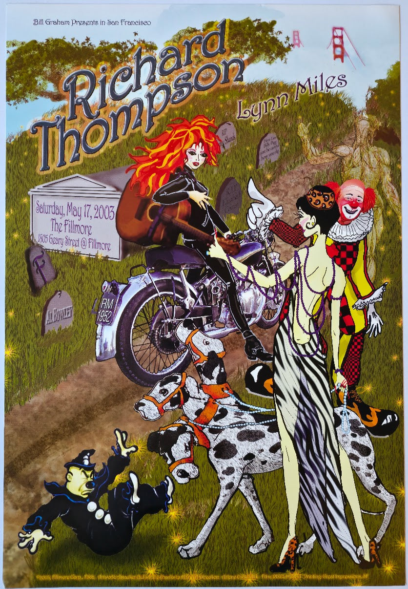 F566 Richard Thompson, Lynn Miles, The Fillmore by Amacker Bullwinkle - May 17, 2003 - San Francisco, Fillmore Gig Print