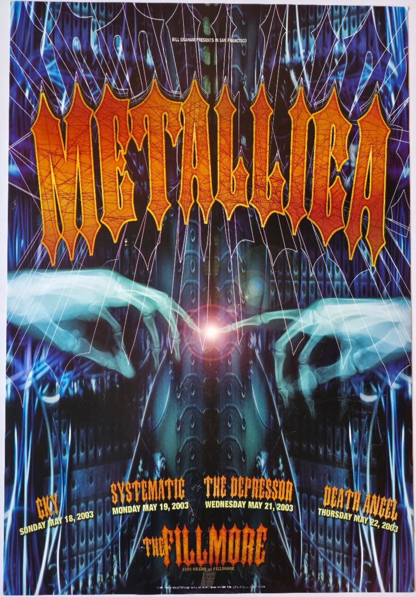 F569 Metallica, The Fillmore by Rex Ray - May 18-19-21-22, 2003 - San Francisco, Fillmore Gig Print
