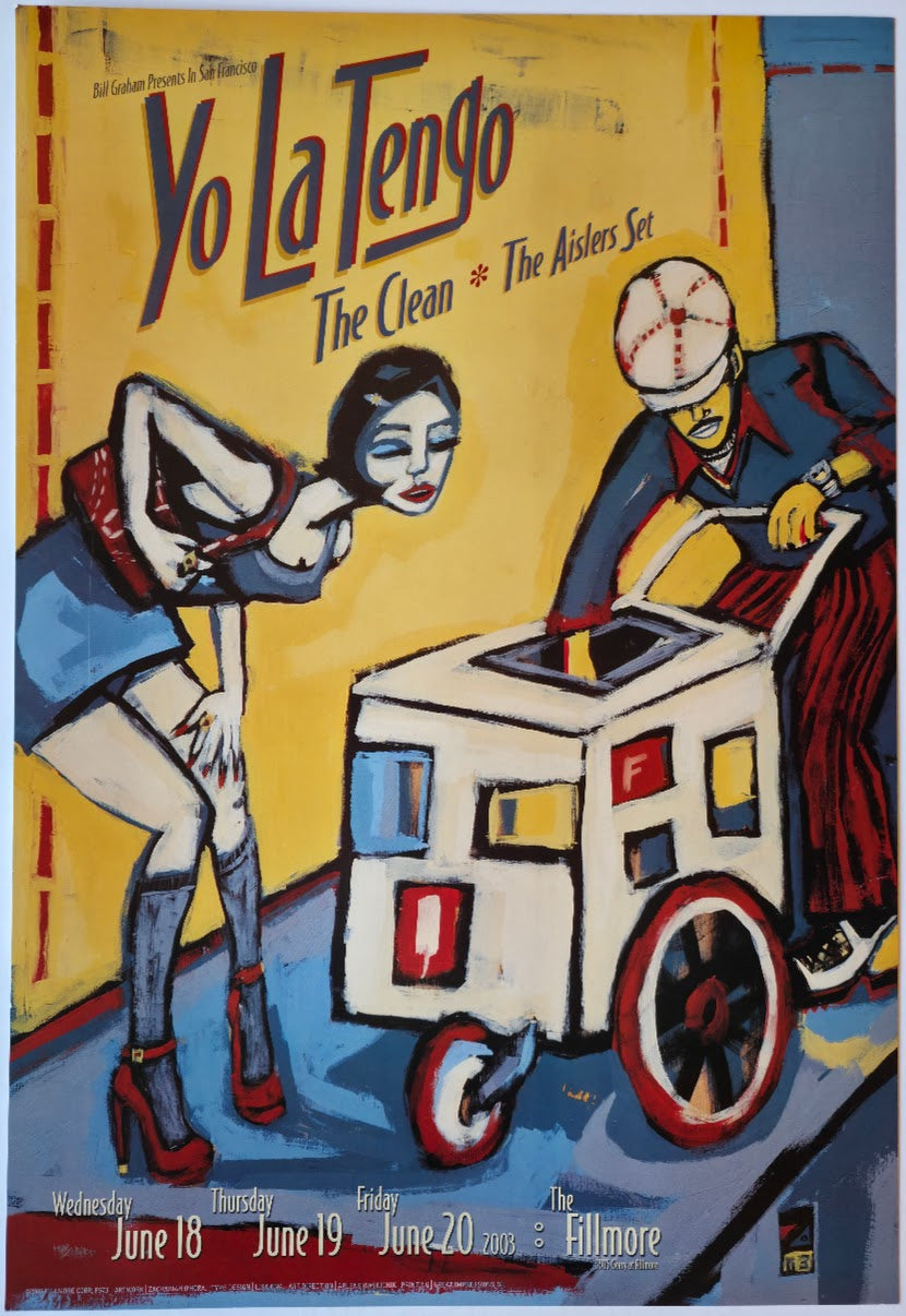 F573 Yo La Tengo, The Clean, The Aislers Set, The Fillmore by Zachariah O'Hora - June 18-20, 2003 - San Francisco, Fillmore Gig Print
