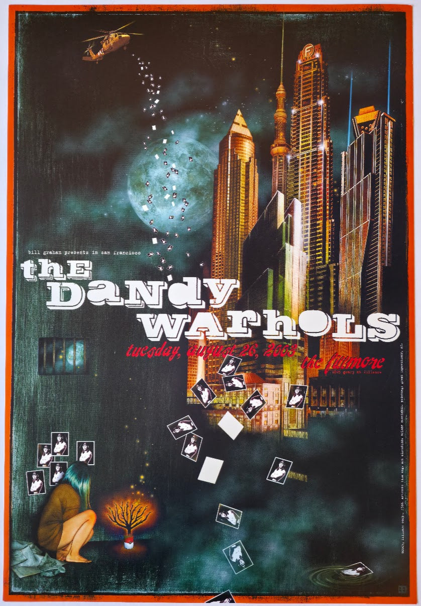 F580 The Dandy Warhols, The Fillmore by Lisa Eng - August 26, 2003 - San Francisco, Fillmore Gig Print