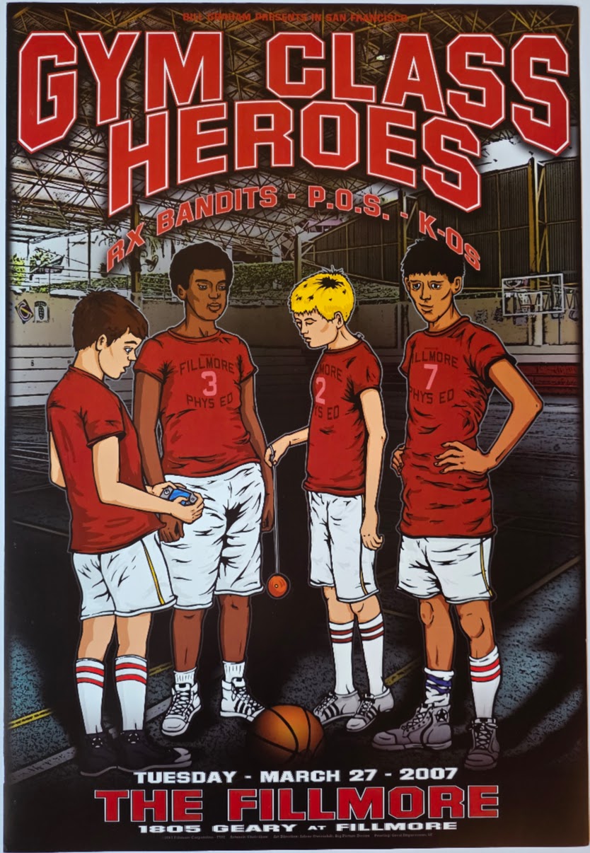 F582 Gym Class Heroes, RX Banits, The Fillmore by Chris Shaw - March 27, 2007 - San Francisco, Fillmore Gig Print