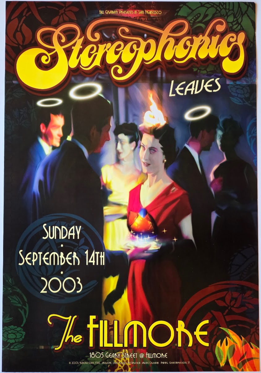 F585 Stereophonics, Leaves, The Fillmore by Craig Howell - September 14, 2003 - San Francisco, Fillmore Gig Print