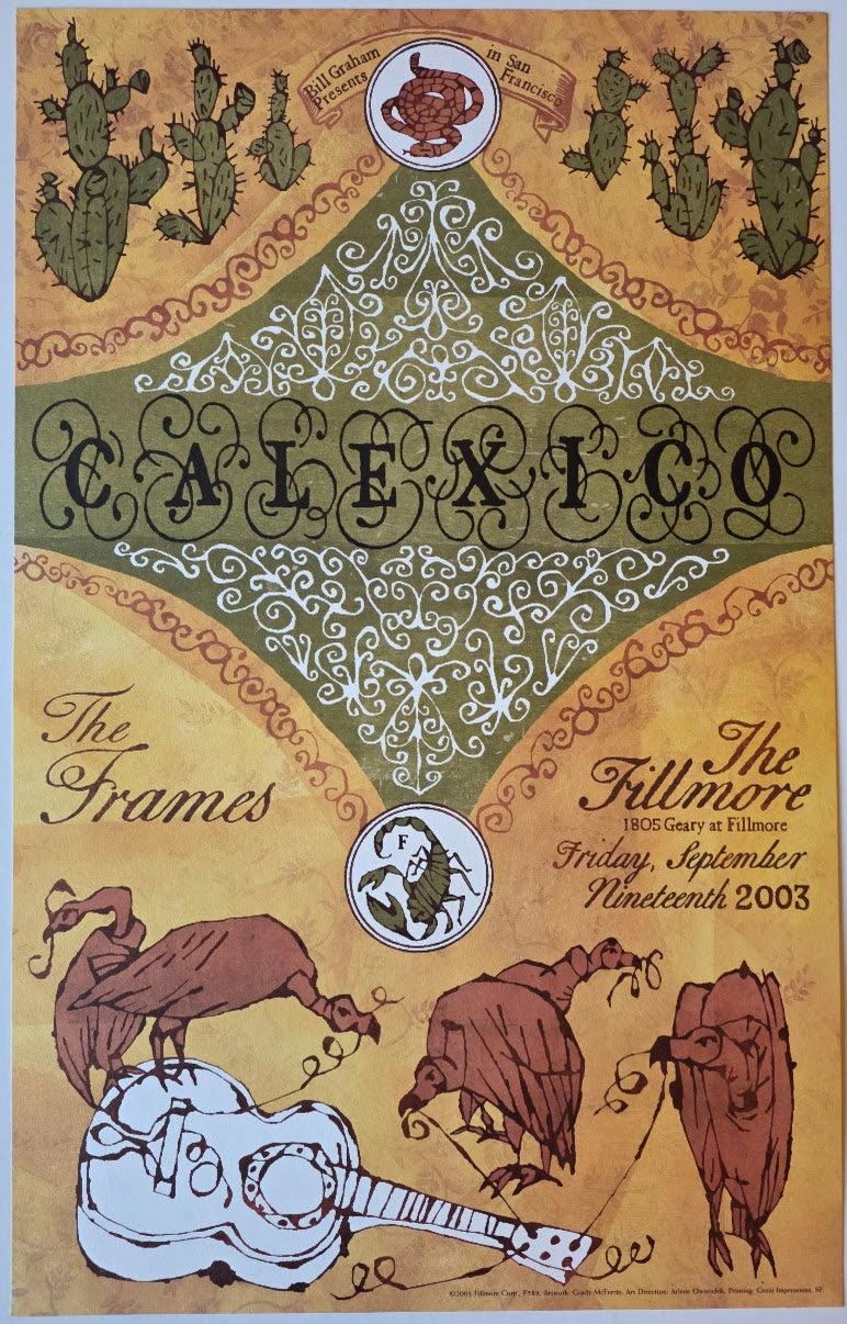 F588 Calexico, The Fillmore by Grady McFerrin - September 19, 2003 - San Francisco, Fillmore Gig Print