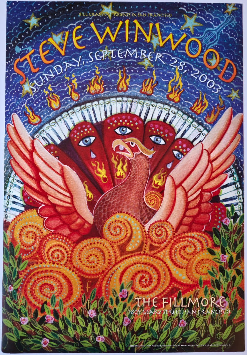 F589 Steve Winwood, The Fillmore by Frank Wiedmann - September 28, 2003 - San Francisco, Fillmore Gig Print