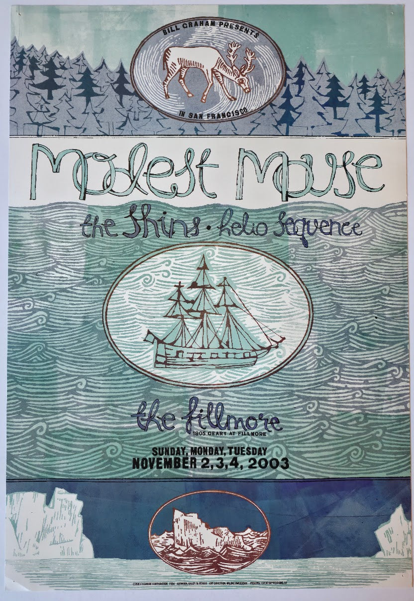 F594 Modest Mouse, The Fillmore by Grady McFerrin - November 2-4, 2003 - San Francisco, Fillmore Gig Print