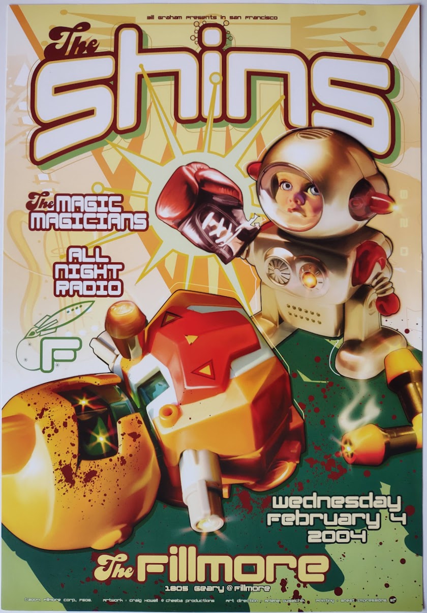 F606 The Shins, The Fillmore by Craig Howell/Cheeba Productions - February 4, 2004 - San Francisco, Fillmore Gig Print