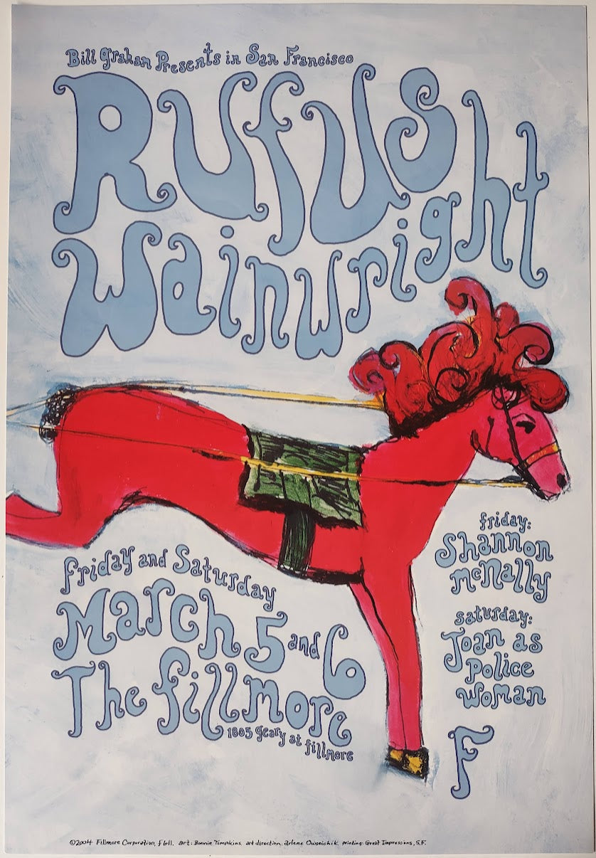 F611 Rufus by Bonnie Tompkins - March 5-6, 2004 - San Francisco, Fillmore Gig Print