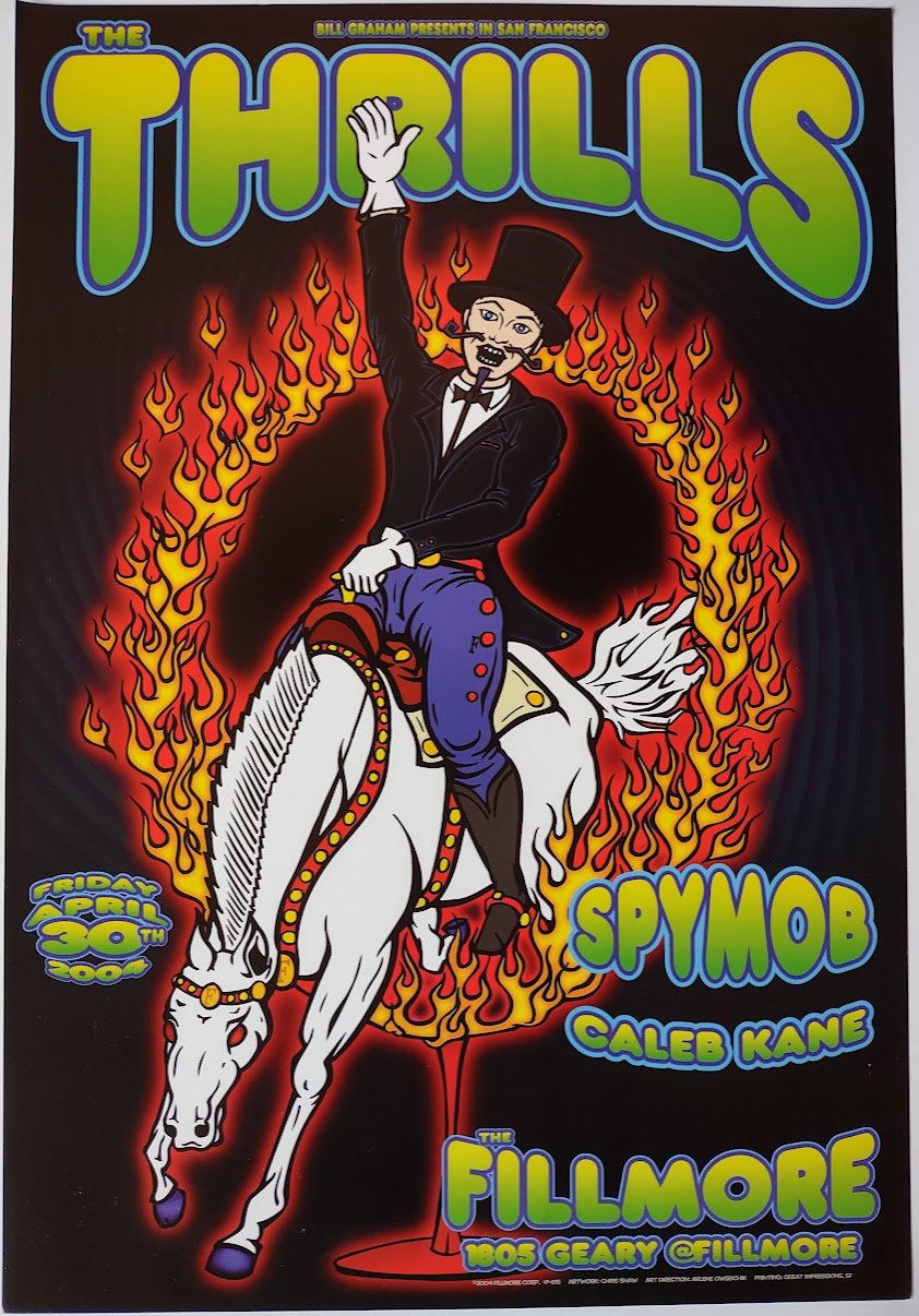 F615 The Thrills, The Fillmore by Chris Shaw - April 30, 2004 - San Francisco, Fillmore Gig Print