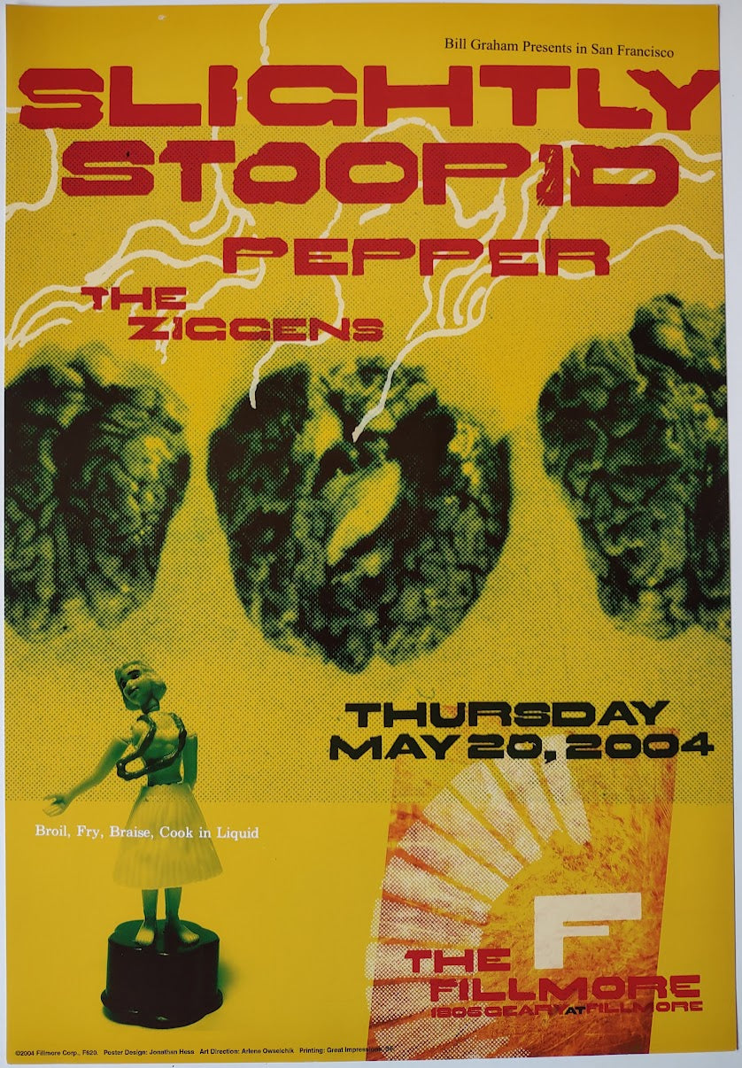 F620 Slightly Stoopid, Pepper The Ziggens, The Fillmore by Jonathan Hess - May 20, 2004 - San Francisco, Fillmore Gig Print