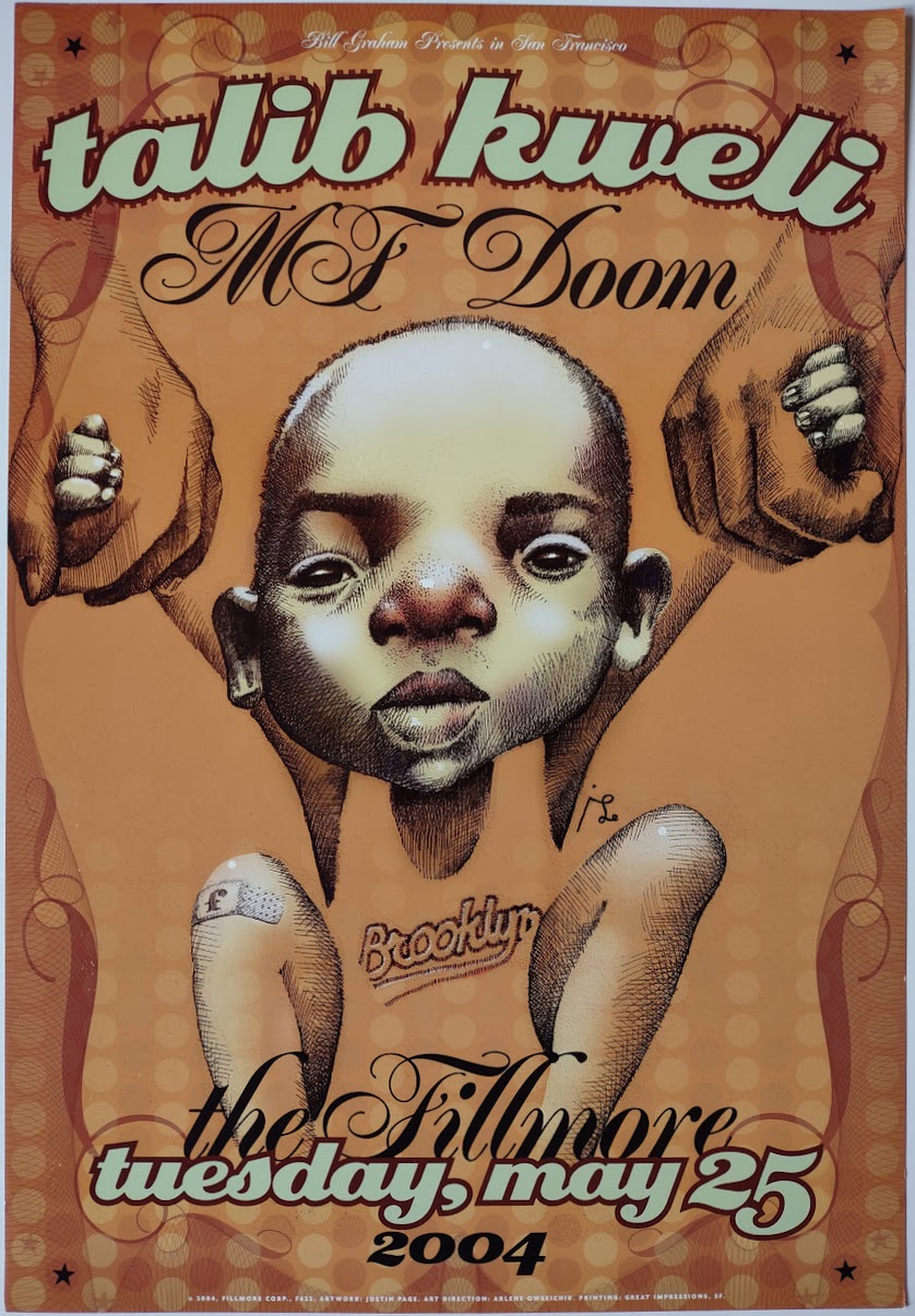 F622 Talib Kweli, MF Doom, The Fillmore by Justin Page - May 25, 2004 - San Francisco, Fillmore Gig Print