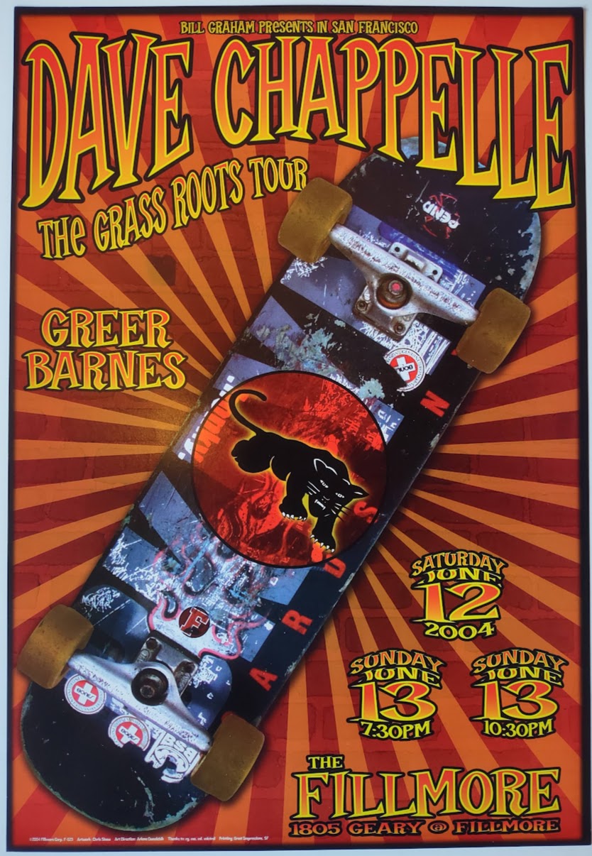 F623 Dave Chappelle, The Fillmore by Chris Shaw - June 12-13, 2004 - San Francisco, Fillmore Gig Print