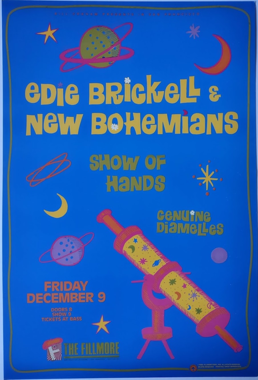 F66 Edie Brickell, The Fillmore by Arlene Owseichik - December 9, 1988 - San Francisco, Fillmore Gig Print