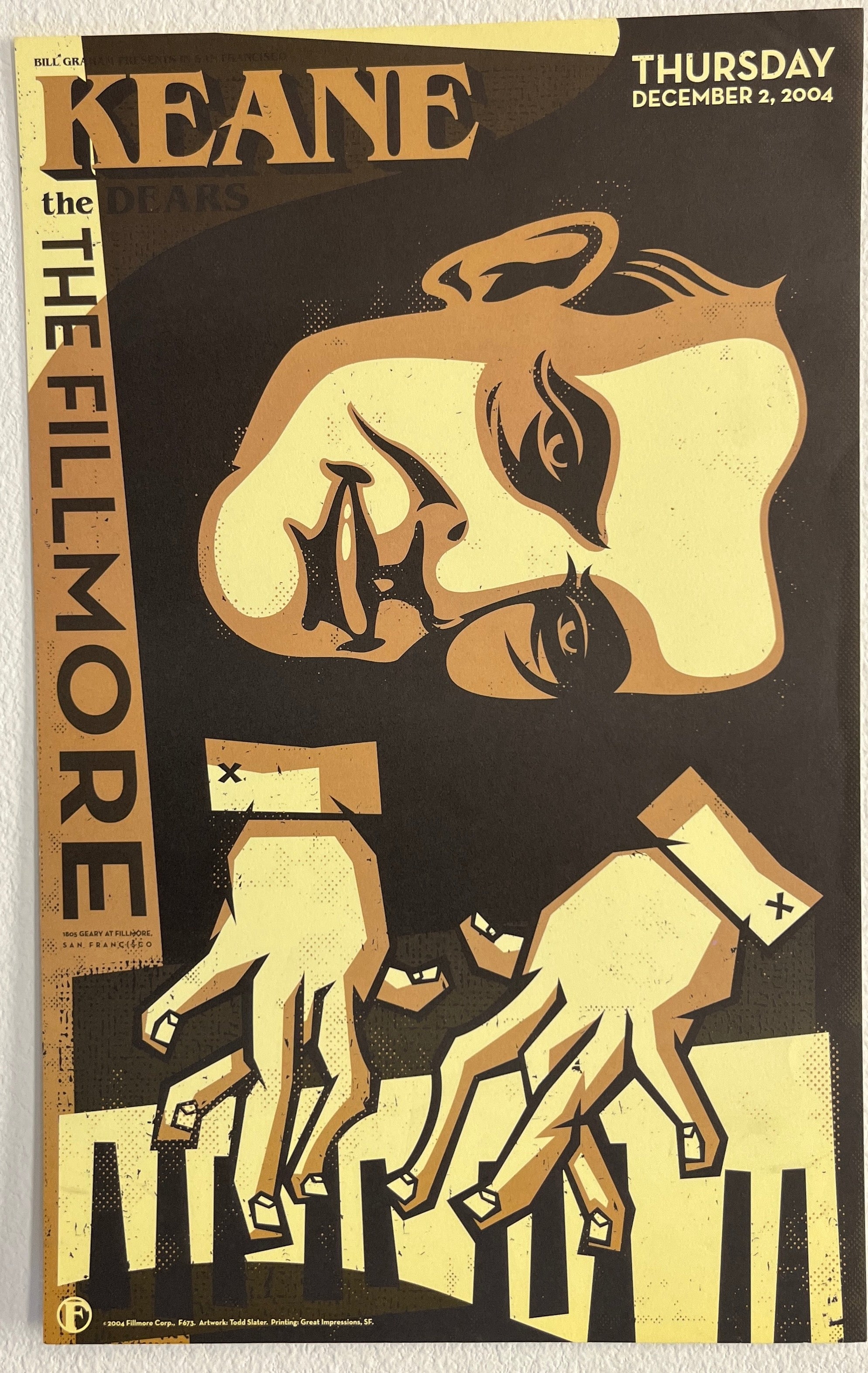F673 Keane, The Fillmore by Todd Slater - December 2, 2004 - San Francisco, Fillmore Gig Print