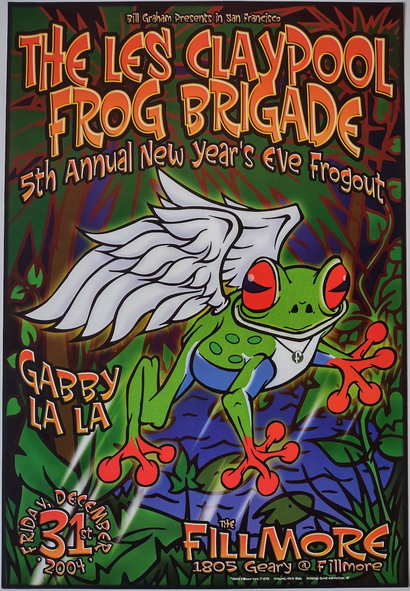 F676 Les Claypool's Fearless Flying Frog Brigade, The Fillmore by Chris Shaw - December 31, 2004 - San Francisco, Fillmore Gig Print