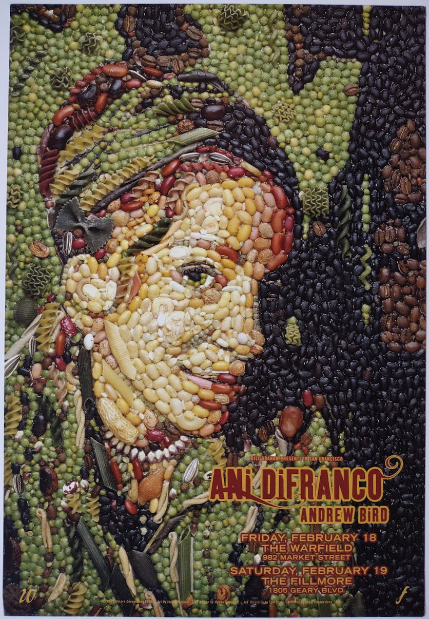 F679 Ani Difranco, Andrew Bird, The Fillmore by Jason Mecier - February 19, 2005 - San Francisco, Fillmore Gig Print