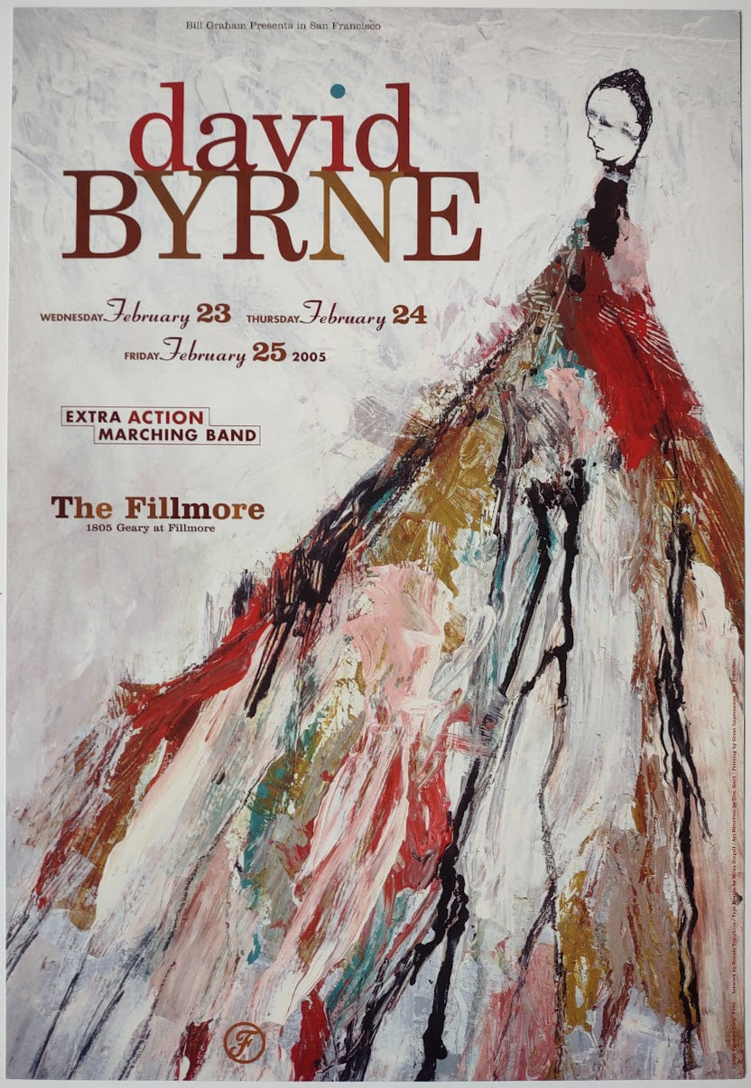 F680 David Byrne, The Fillmore by Bonnie Tompkins - February 23-25, 2005 - San Francisco, Fillmore Gig Print
