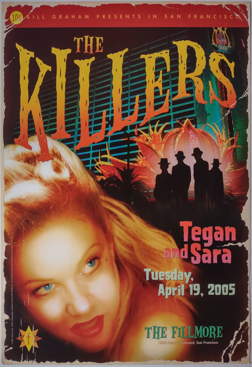 F684 The Killers, Tegan And Sara, The Fillmore by Frank Wiedmann - April 19, 2005 - San Francisco, Fillmore Gig Print