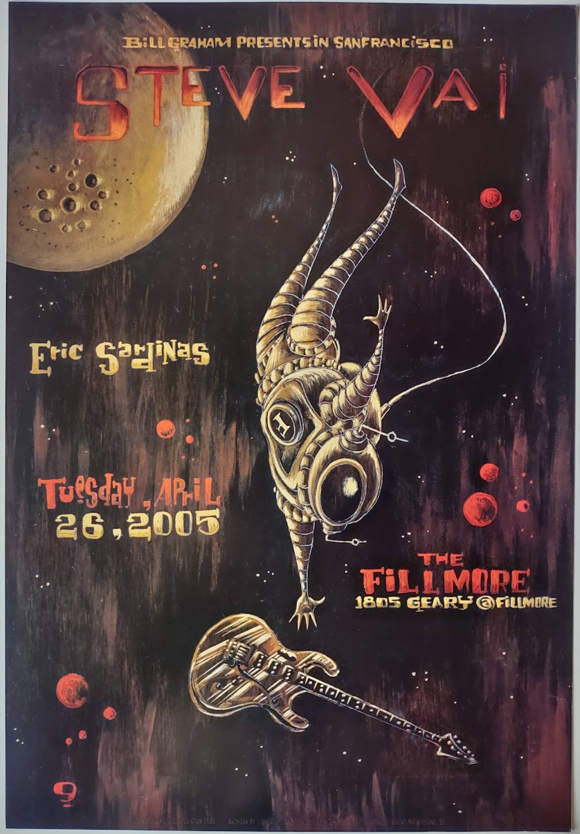 F686 Steve Vai, Eric Sardinas, The Fillmore by J. Shea - April 26, 2005 - San Francisco, Fillmore Gig Print