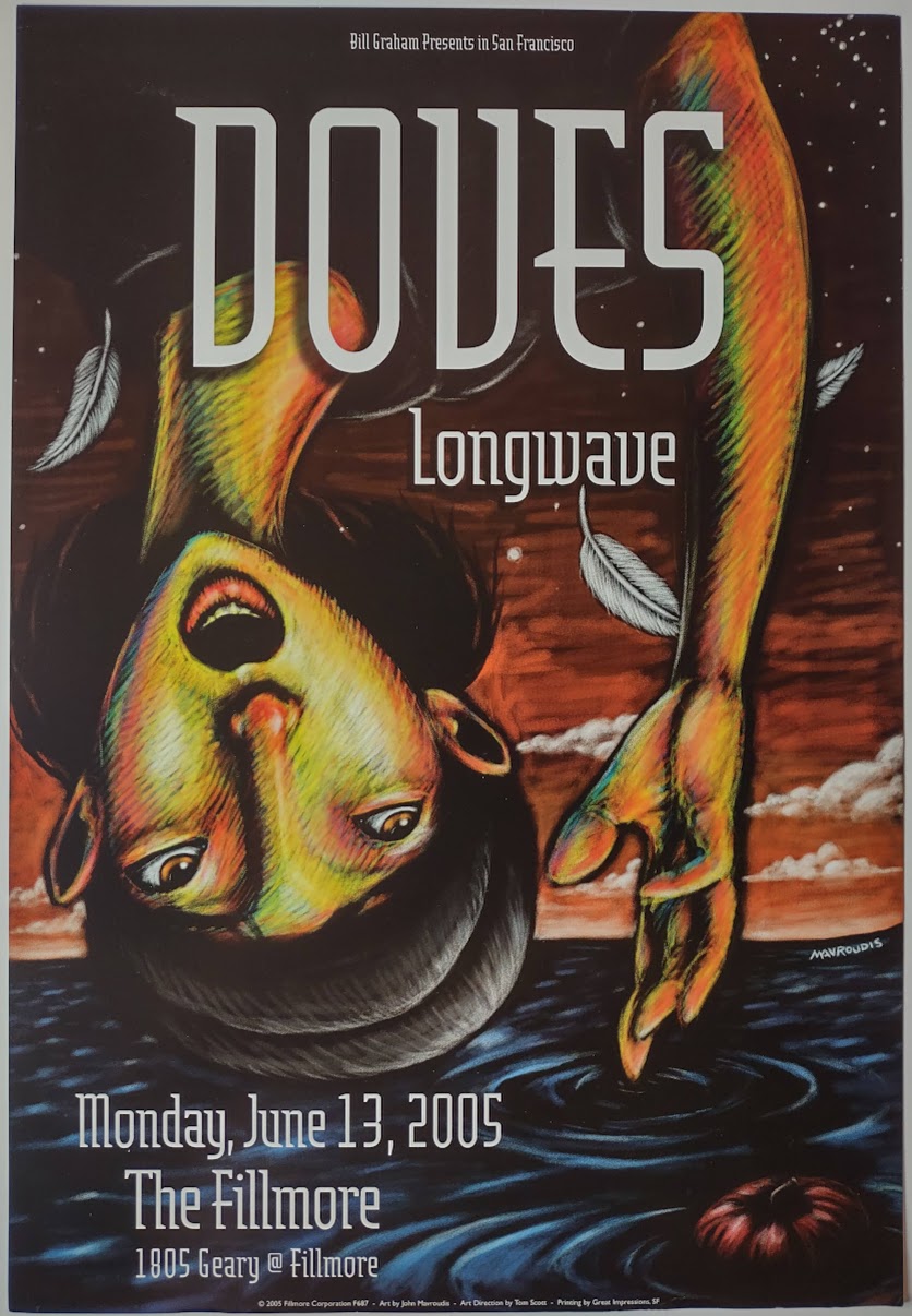 F687 Doves, Longwave, The Fillmore by John Mavroudis - June 13, 2005 - San Francisco, Fillmore Gig Print