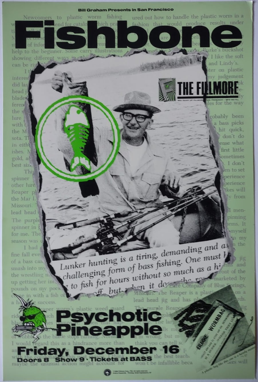 F68 Fishbone, The Fillmore by Arlene Owseichik - December 16, 1988 - San Francisco, Fillmore Gig Print