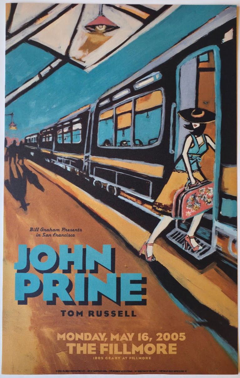 F691 John Prine, The Fillmore by Zachoria O' Hora - May 16, 2005 - San Francisco, Fillmore Gig Print