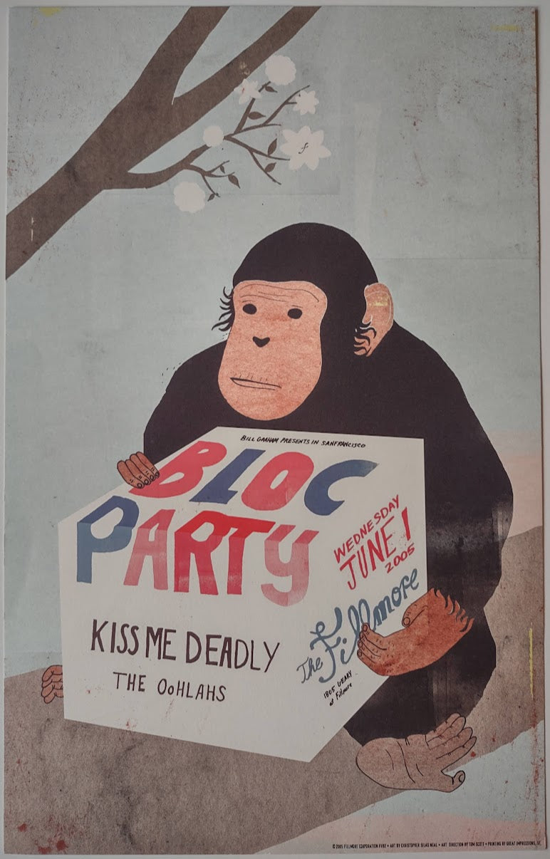 F692 Bloc Party, Kiss Me Deadly, The Fillmore by Christopher Silas Neal - June 1, 2005 - San Francisco, Fillmore Gig Print