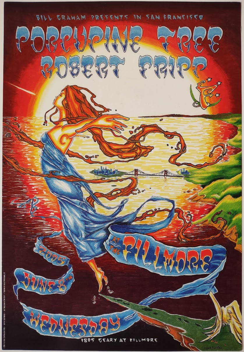 F694 Porcupine Tree, Robert Fripp, The Fillmore by Josh Hunter - June 8, 2005 - San Francisco, Fillmore Gig Print
