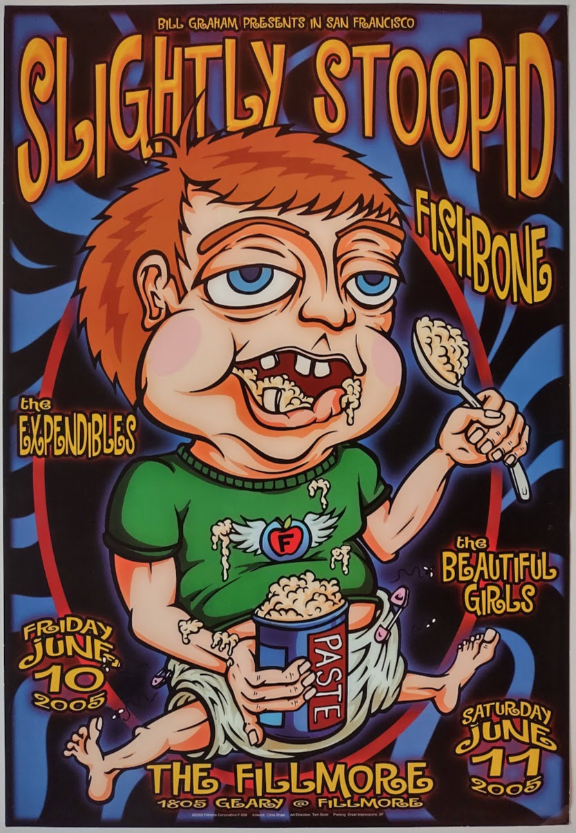 F696 Slightly Stoopid, Fishbone, The Expendibles, The Fillmore by Chris Shaw - June 10-11, 2005 - San Francisco, Fillmore Gig Print