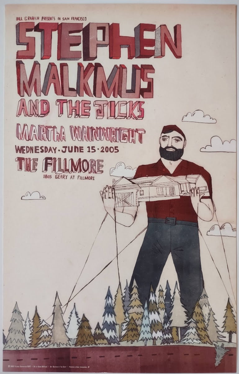 F697 Stephen Malkmus And The Jicks, The Fillmore by Grady McFerin - June 15, 2005 - San Francisco, Fillmore Gig Print