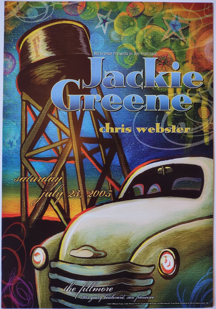 F701 Los Lonely Boys, Jackie Greene, The Fillmore by Frank Wiedmann - July 23, 2005 - San Francisco, Fillmore Gig Print