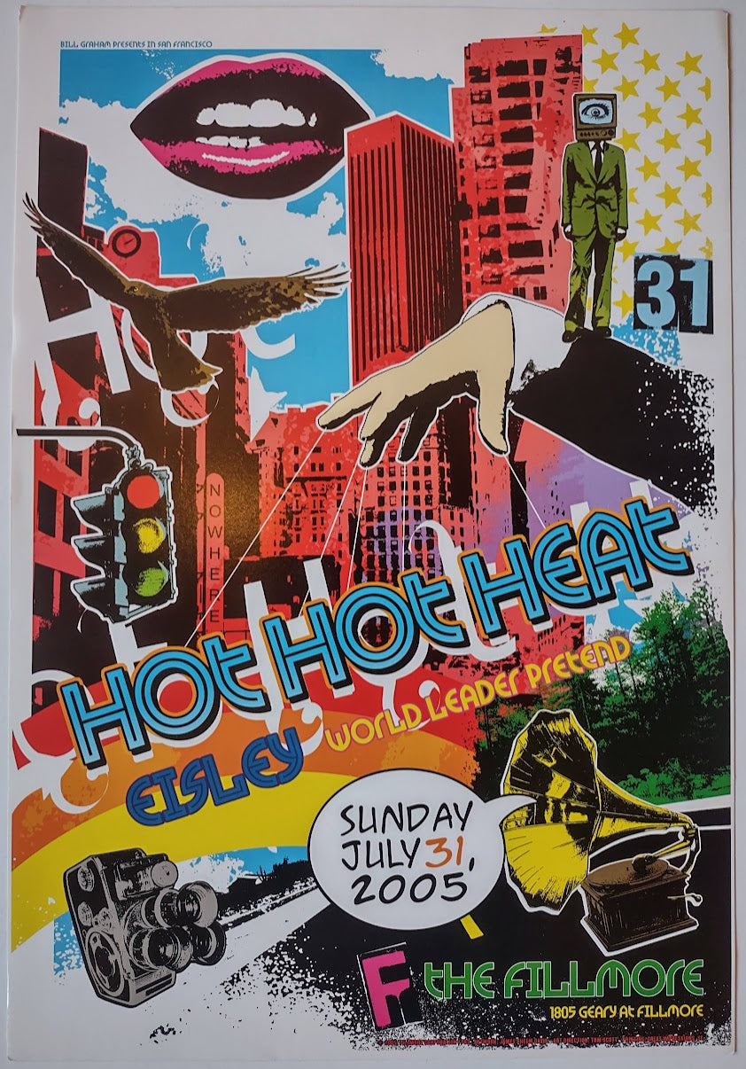 F703 Hot Hot Heat, Eisley, The Fillmore by James Rheem Davis - July 31, 2005 - San Francisco, Fillmore Gig Print