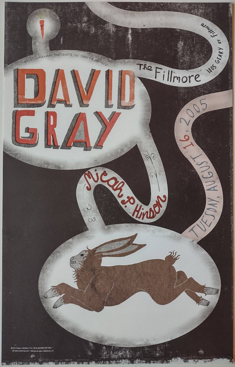 F710 David Gray, The Fillmore by Christopher Silas Neal - August 16, 2005 - San Francisco, Fillmore Gig Print