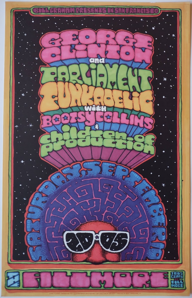 F715 George Clinton And Parliament Funkadelic, Bootsy Collins, The Fillmore by Dave Huckins - September 10, 2005 - San Francisco, Fillmore Gig Print