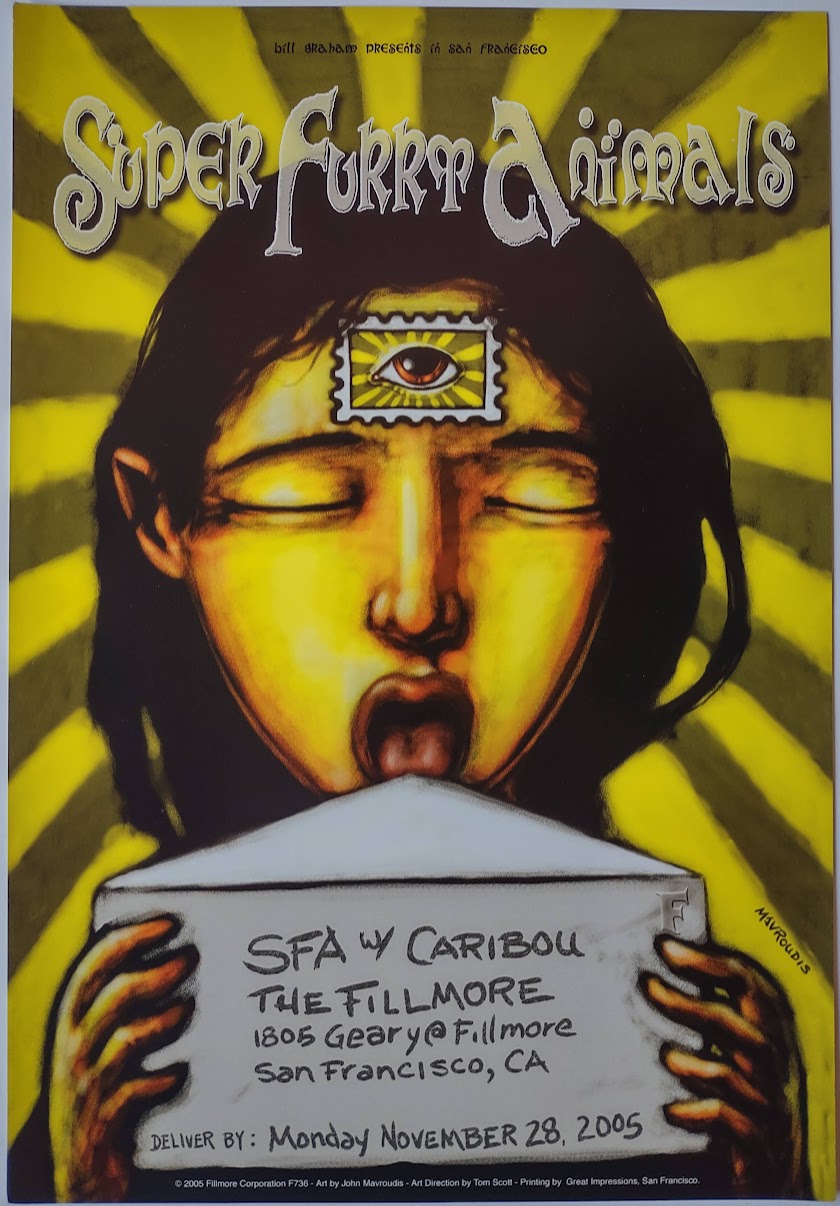 F736 Super Furry Animals, The Fillmore by John Mavroudis - November 28, 2005 - San Francisco, Fillmore Gig Print