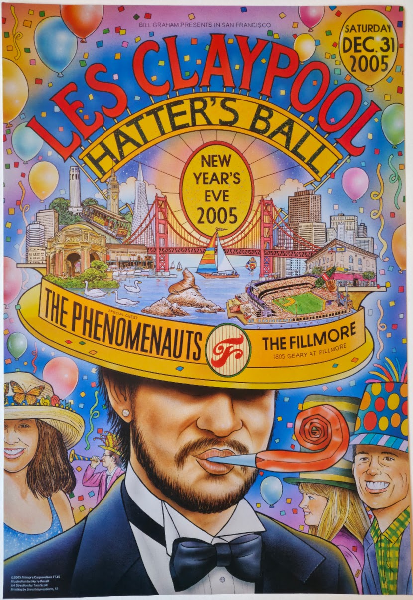 F745 Les Claypool Hatter's Ball, The Fillmore by Harry Rossit - December 31, 2005 - San Francisco, Fillmore Gig Print
