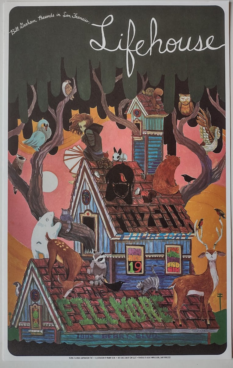 F747 Lifehouse. The Fillmore by Manny Silva - January 19, 2006 - San Francisco, Fillmore Gig Print