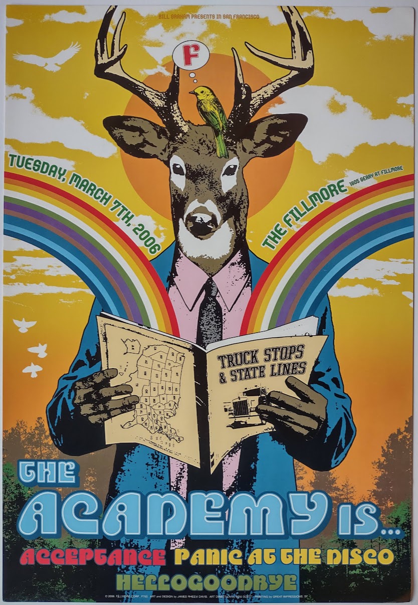 F765 The Academy Is, Panic At The Disco, The Fillmore by James Rheem Davis - March 7, 2006 - San Francisco, Fillmore Gig Print