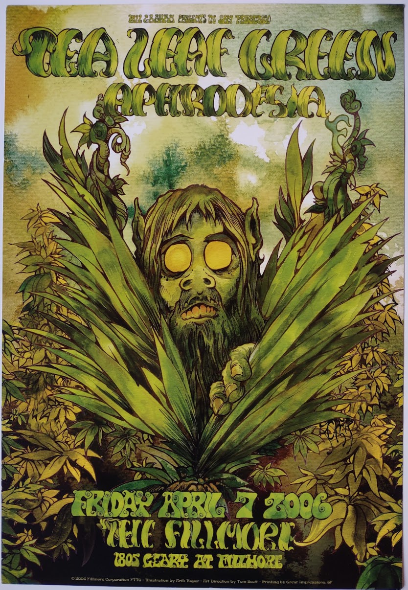 F770 Tea Leaf Green, The Fillmore by Arik Roper - April 7, 2006 - San Francisco, Fillmore Gig Print