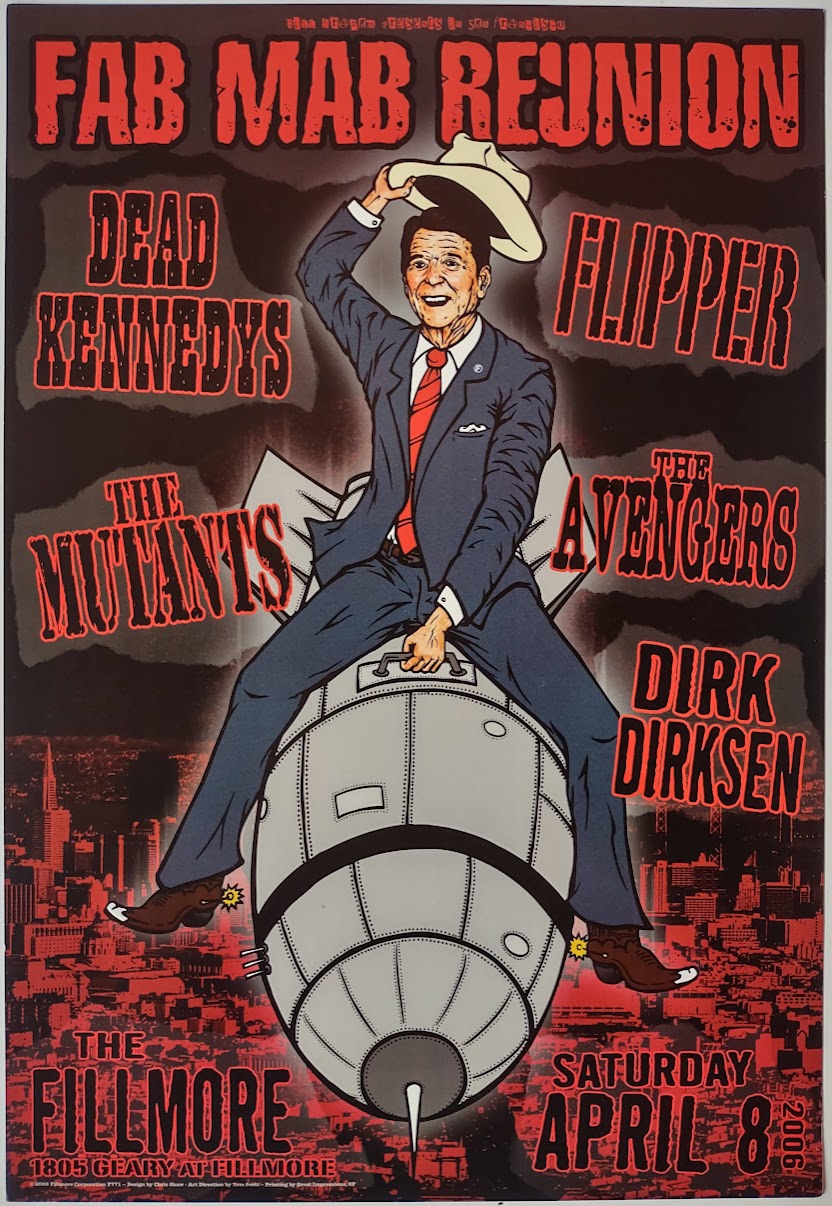 F771 Dead Kennedys, Flipper, The Mutants, The Avengers, The Fillmore by Chris Shaw - April 8, 2006 - San Francisco, Fillmore Gig Print