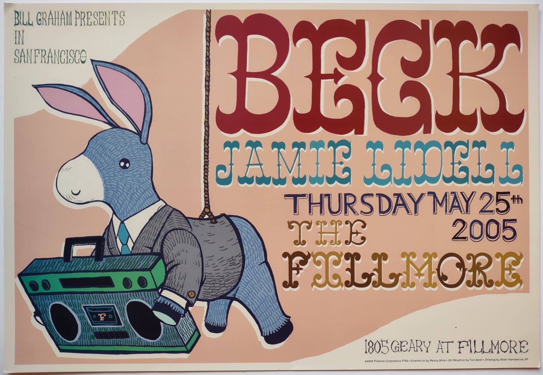F780 Beck, Jamie Lidell, The Fillmore by Manny Silva - May 25, 2006 - San Francisco, Fillmore Gig Print