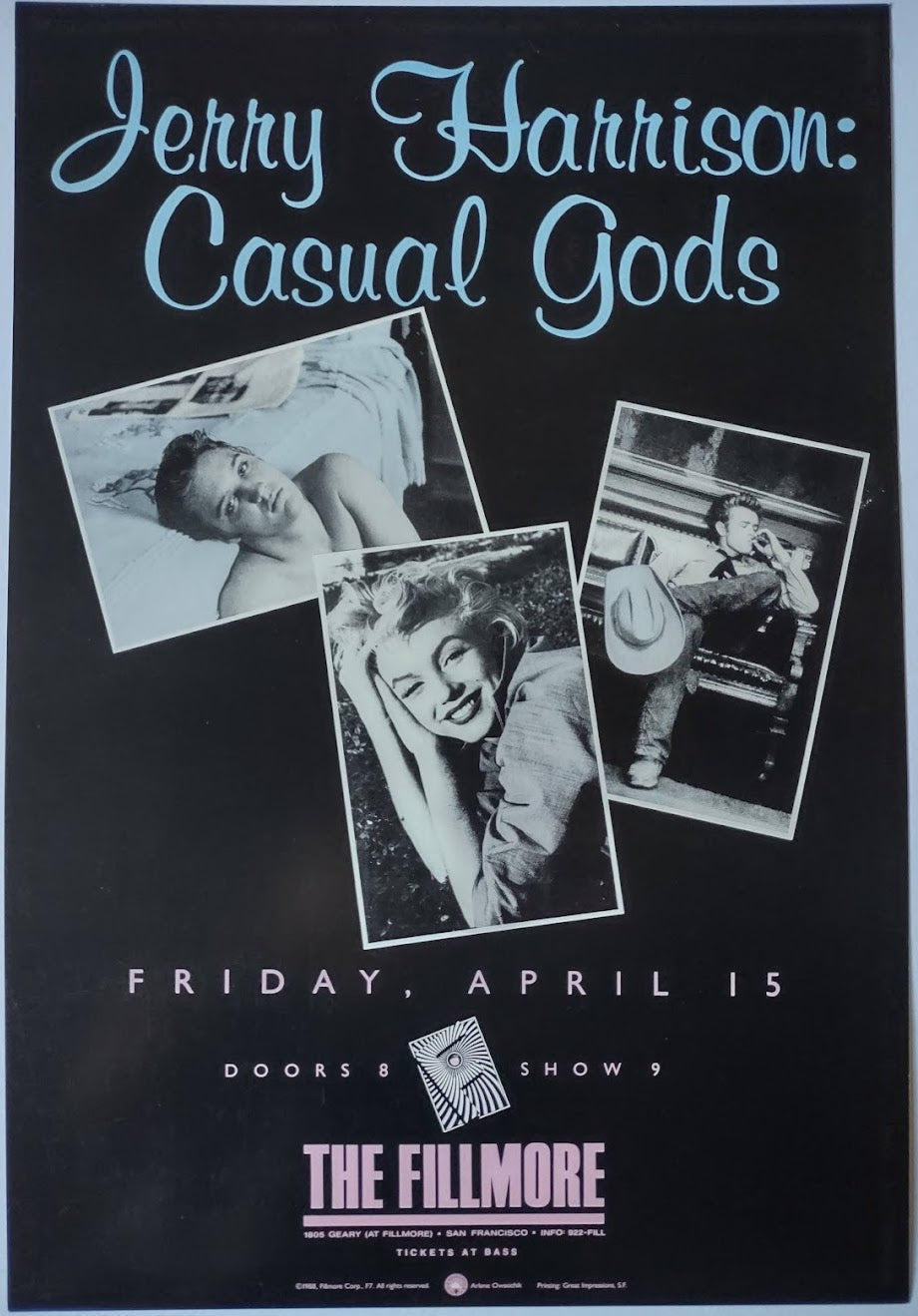 F7 Jerry Harrison, The Fillmore by Arlene Owseichik - April 15, 1988 - Fillmore Gig Print