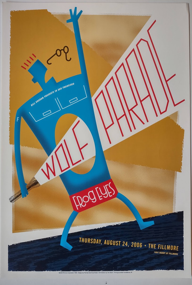 F800 Wolf Parade, Frog Eyes, The Fillmore by Thomas Scott/Eye Noise - August 24, 2006 - San Francisco, Fillmore Gig Print