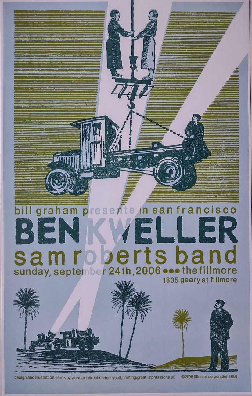 F807 Ben Kweller, Sam Roberts Band, The Fillmore by Derek Aylward - September 24, 2006 - San Francisco, Fillmore Gig Print