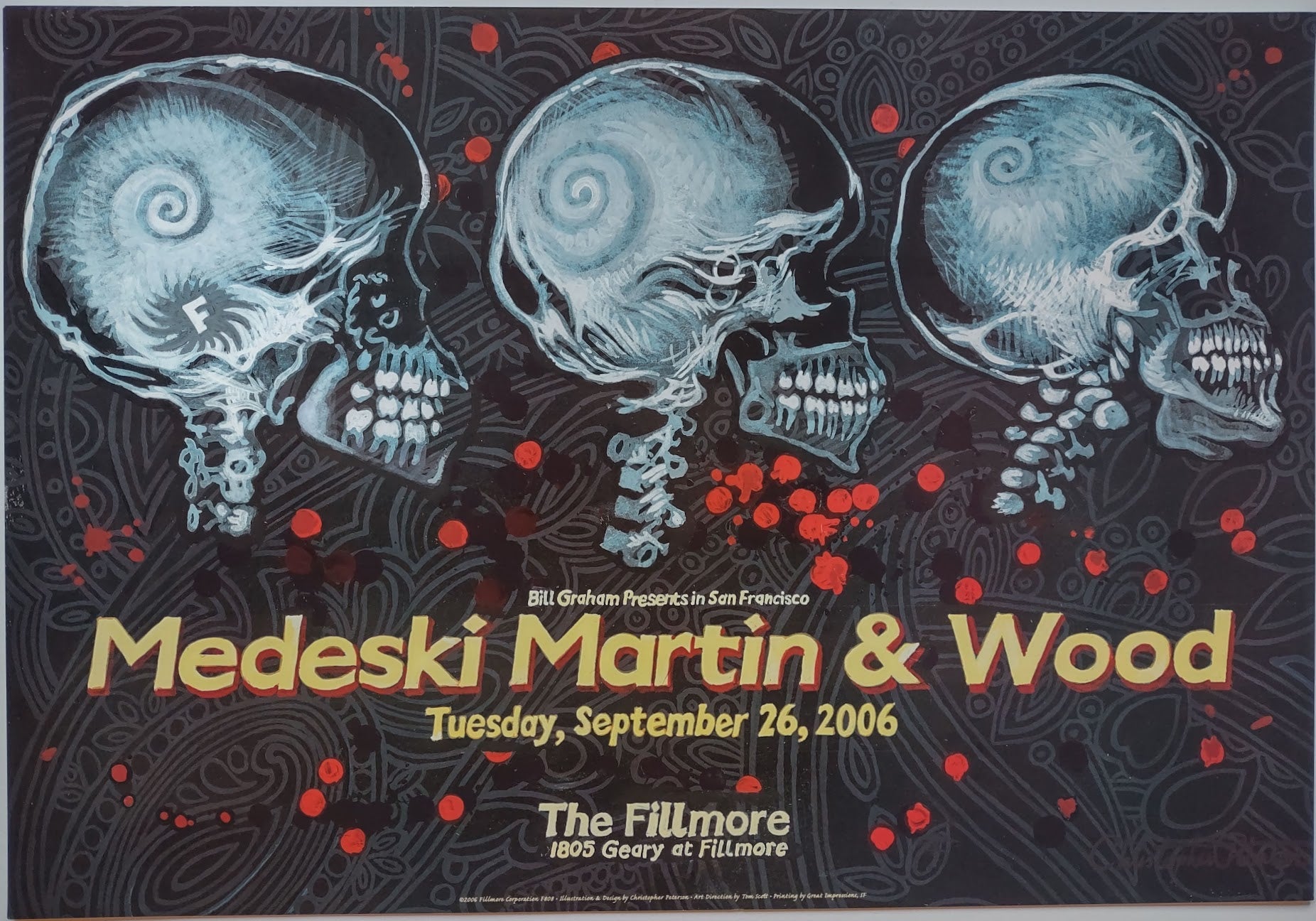 F808 Medeski Martin & Wood, The Fillmore by Christopher Peterson - September 26, 2006 - San Francisco, Fillmore Gig Print