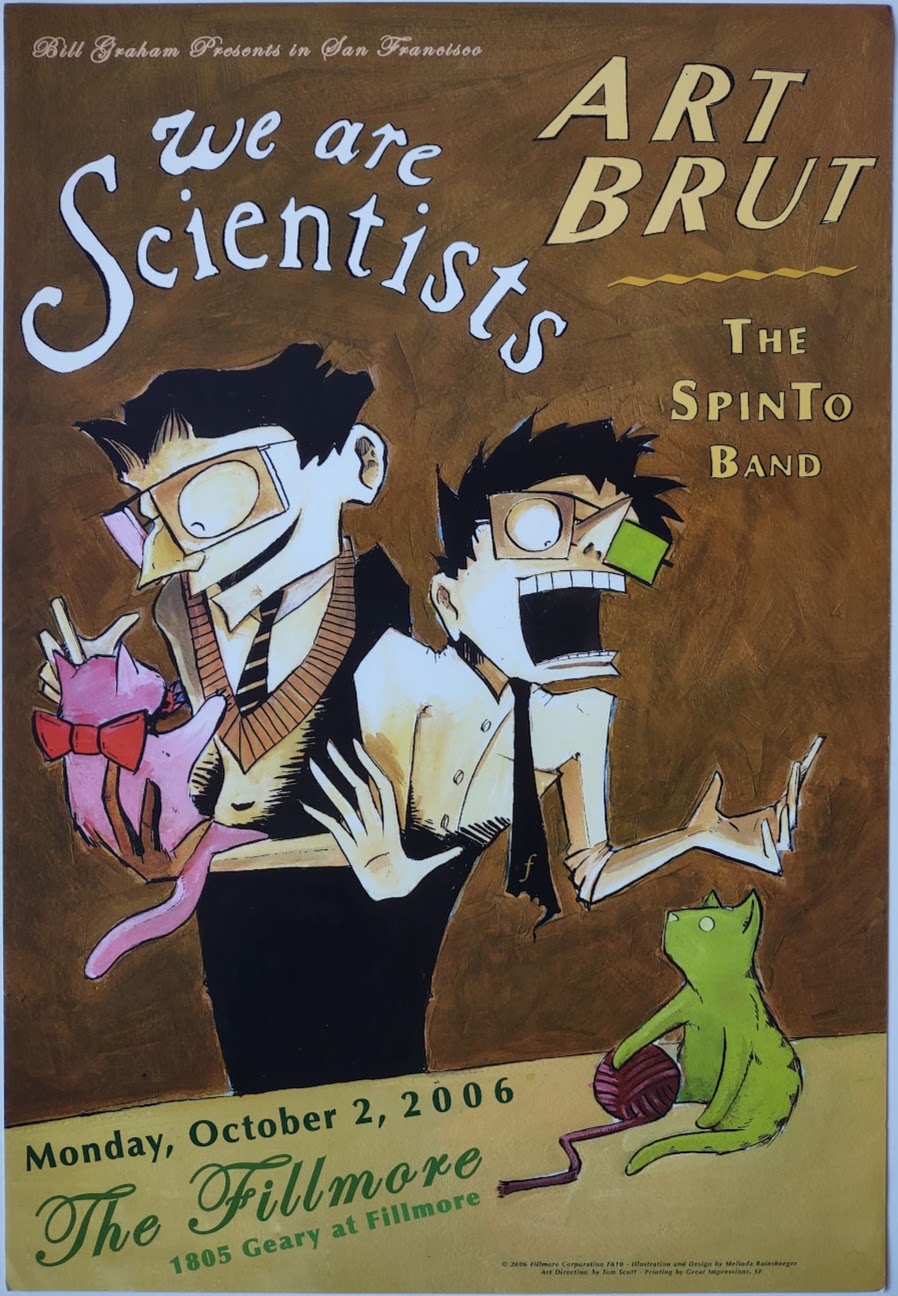 F810 We Are Scientists, Art Brut, The Fillmore by Melinda Rainsberger - October 2, 2006 - San Francisco, Fillmore Gig Print