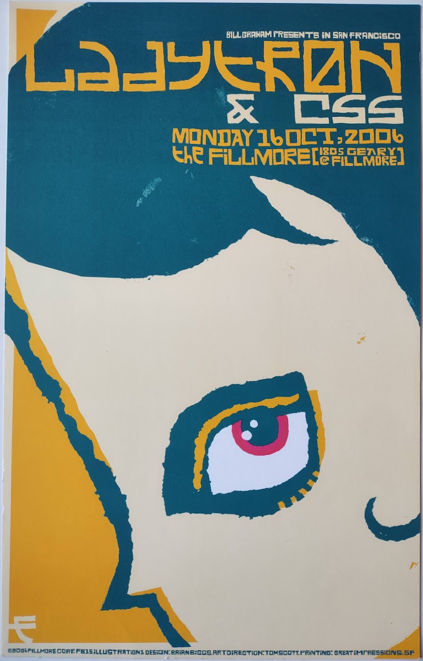 F815 Ladytron & CSS, The Fillmore by Brian Biggs - October 16, 2006 - San Francisco, Fillmore Gig Print