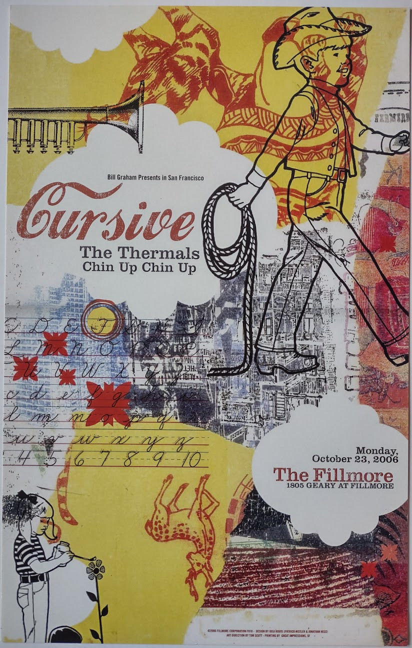 F818 Cursive, The Thermals, The Fillmore by Patrick Nistler, Jonathan Hess - October 23, 2006 - San Francisco, Fillmore Gig Print
