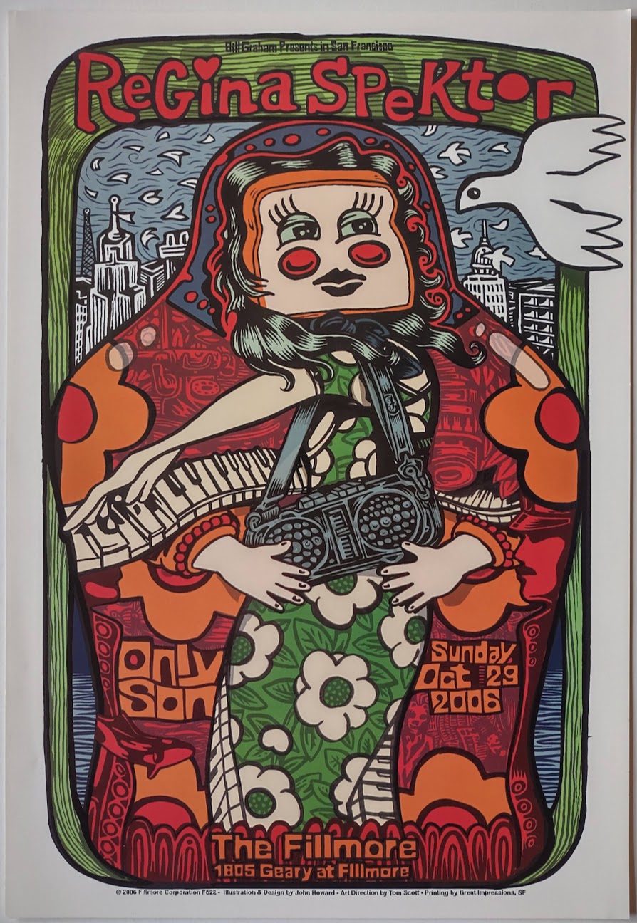 F822 Regina Spektor, The Fillmore by John Howard - October 29, 2006 - San Francisco, Fillmore Gig Print