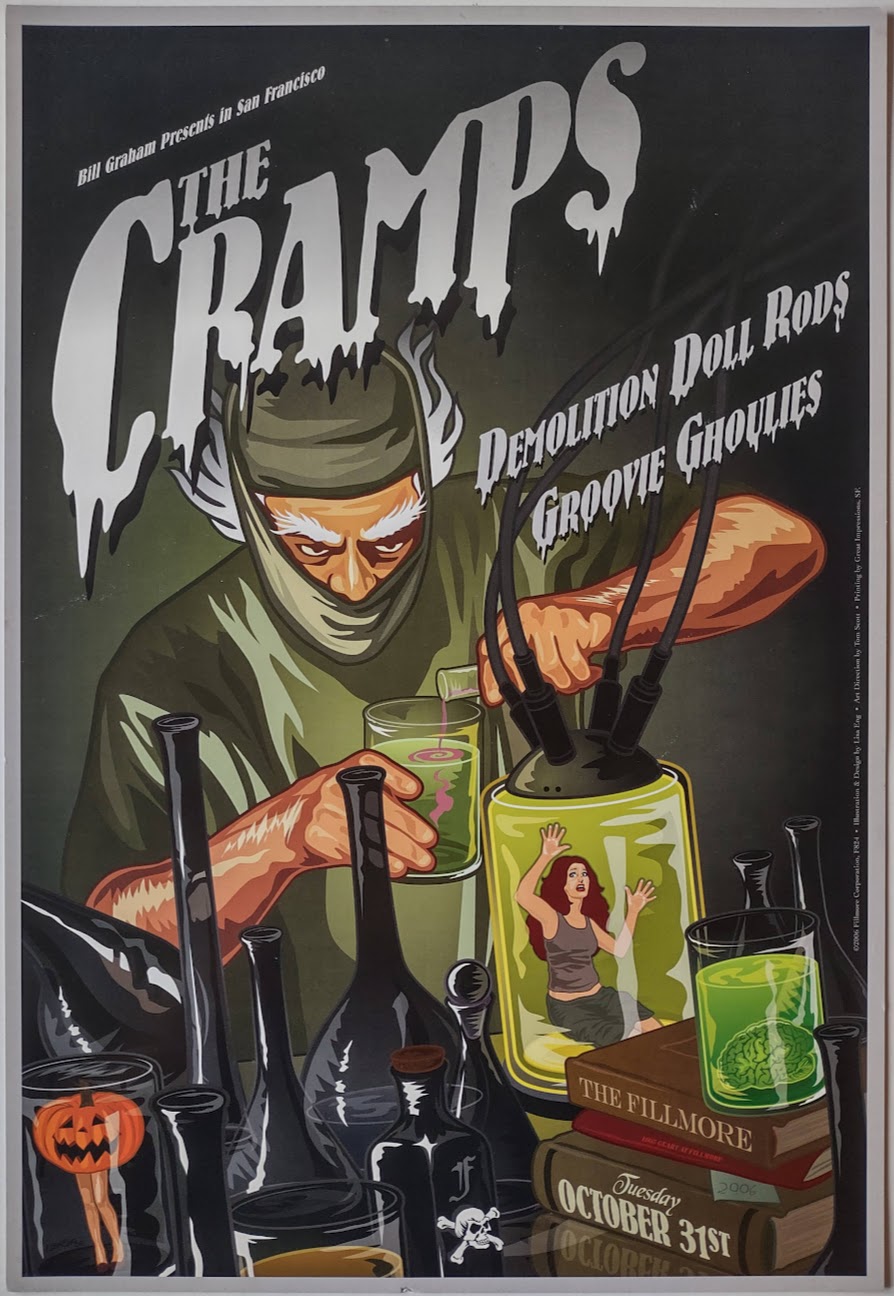 F824 The Cramps, Demolition Doll Rods, The Fillmore by Lisa Eng - October 31, 2006 - San Francisco, Fillmore Gig Print