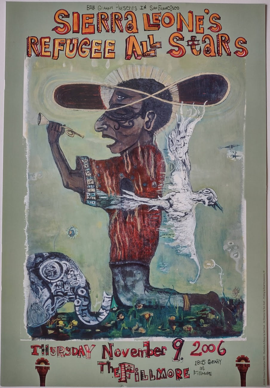 F826 Sierra Leone's, Refugee All Stars, The Fillmore by Joel Elrod - November 9, 2006 - San Francisco, Fillmore Gig Print